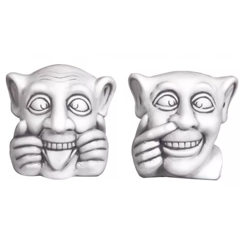 Stone face - ceramic garden ornament, 20 cm, 2 types, 1 pc