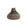 Frog figurine on stone with Willkommen inscription, ceramic, 15 cm