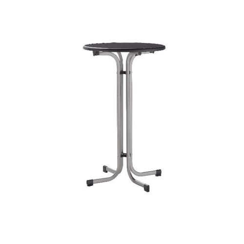 Table metal 86 cm silver (the edge of the table is damaged)