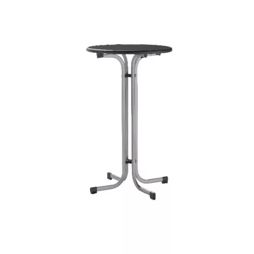 Table metal 86 cm silver (the edge of the table is damaged)