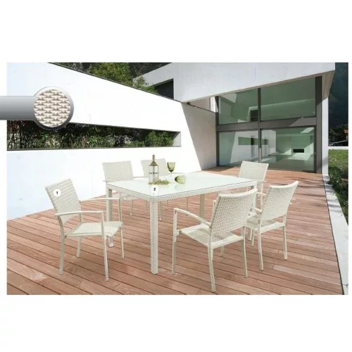 Aluminium classic chair white stackable