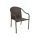 NARVA stackable armchair - steel frame, coffee-colored plastic wicker