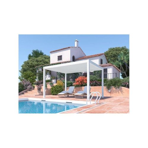 Iris MP-103WH bioklimatikus, elektromos mozgatású, LED világítású, fehér 3x4 m pergola