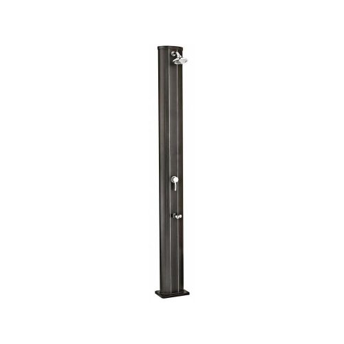 Solar shower aluminum, with foot wash basin black 40L
