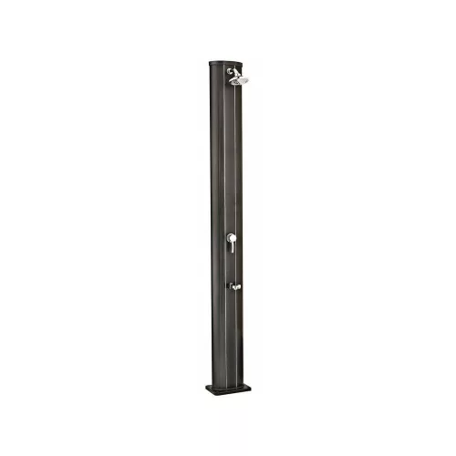 Solar shower aluminum, with foot wash basin black 40L