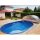 Olymp coral glass composite pool 4.5 x 3.0 x 1.2 meters in Tropical blue color in standard design