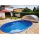 Olymp coral glass composite pool 4.5 x 3.0 x 1.2 meters in Tropical blue color in standard design