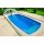 Orion coral glass composite pool 7.5 x 3.5 x 1.5 meters in Atlantic Blue color in standard design