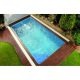 Pegas coral glass composite pool 6.1 x 3.1 x 1.4 meters in Grey Rock color in standard design