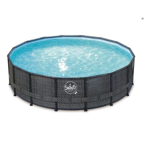 Swing Elite woven-effect dark metal frame pool 4.88 x 1.22 meters