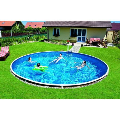 Azuro Frame De Luxe wood-covered 4.6*1.2 m pool, skimmer-equipped, without liner