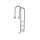 Slim 3-step built-in stainless steel ladder for 1.1-1.2 m deep in-ground pools, with plastic steps