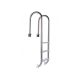 Slim 3-step built-in stainless steel ladder for 1.1-1.2 m deep in-ground pools, with plastic steps
