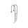 Slim 4-step built-in stainless steel ladder for 1.3-1.5 m deep in-ground pools, with plastic steps