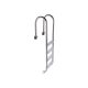 Slim 4-step built-in stainless steel ladder for 1.3-1.5 m deep in-ground pools, with plastic steps