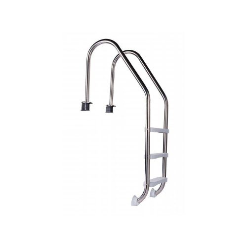 Standard 3-step built-in stainless steel ladder for 1.1-1.2 m deep in-ground pools, with plastic steps