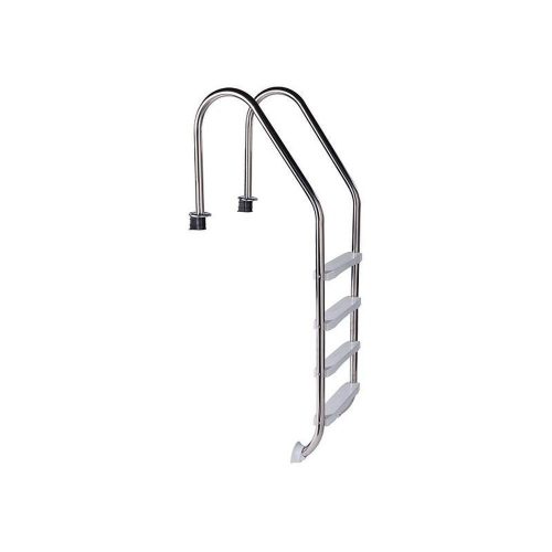 Standard 4-step built-in stainless steel ladder for 1.3-1.5 m deep in-ground pools, with plastic steps