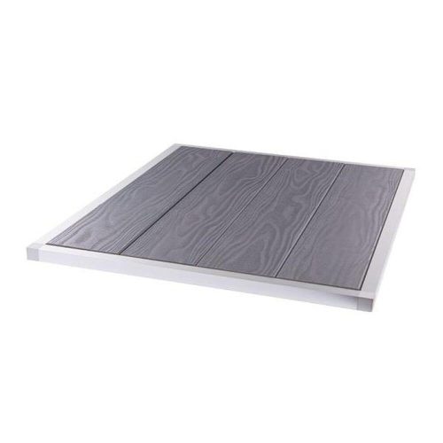 Shower tray for outdoor solar showers, aluminum-synthetic wood, 79 x 65 cm