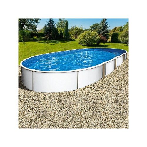 Azuro 5.50 x 3.70 x 1.2 m, white 0.4 mm steel sheet, Lagoon blue 0.4 mm foil with skimmer and air outlet cutout, without accessories