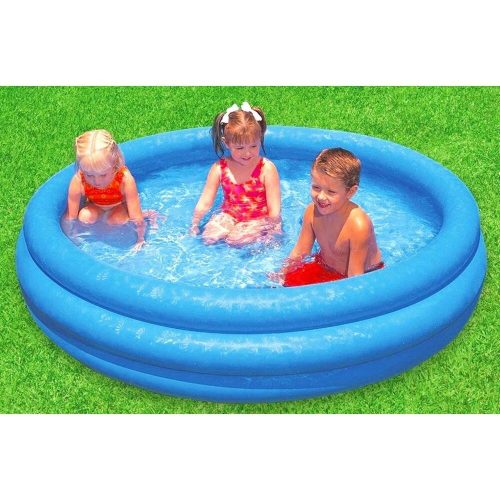 Inflatable three-ring pool - 168 x 40 cm, blue