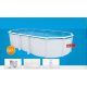 Highline steel wall pool set, oval, 640 x 366 x 132 cm, skimmer, ladder (without water turner)