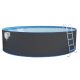 Metal frame pool set NUOVO, O 550 x 120 cm, gray steel wall 0.4 mm, foil 0.4 mm, skimmer, ladder