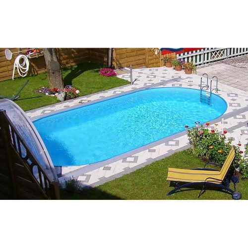 Metal frame pool set Styriapool, 800 x 400 x 150 cm, steel wall 0.8 mm, foil 0.8 mm sand color