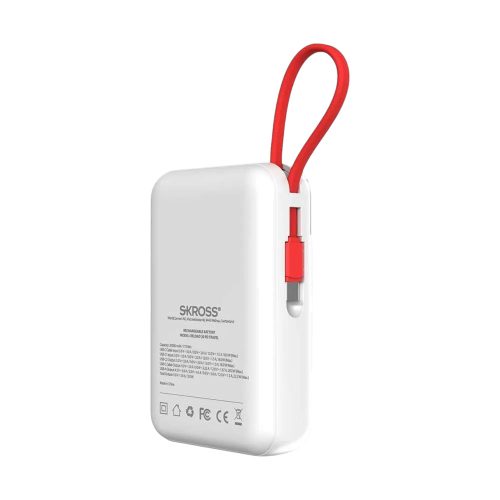 SKROSS RELOAD20 Travel / travel-ready 20,000 mAh POWERBANK+ USB-C cable, charged