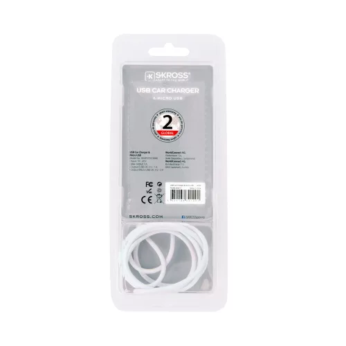 SKROSS USB charger, car, cigarette lighter (microUSB, USB-A)