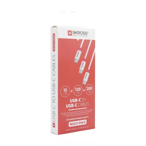 SKROSS USB cable, charger, sync, multipack (USB-C - USB-C) 0.15m / 1.2m / 2m