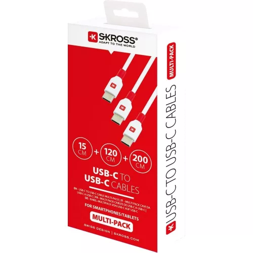 SKROSS USB cable, charger, sync, multipack (USB-C - USB-C) 0.15m / 1.2m / 2m