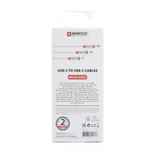 SKROSS USB cable, charger, sync, multipack (USB-C - USB-C) 0.15m / 1.2m / 2m