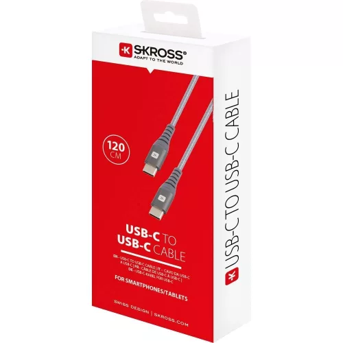 SKROSS Steel Line USB cable, charger, sync, (USB-C - USB-C) 1.2m