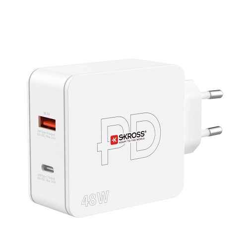 SKROSS USB fast charger (USB-C, USB-A) 48W, PD