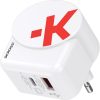 SKROSS USB fast charger (USB-C,USB-A) 65W, PD, + 1.6m USB-C cable, GaN