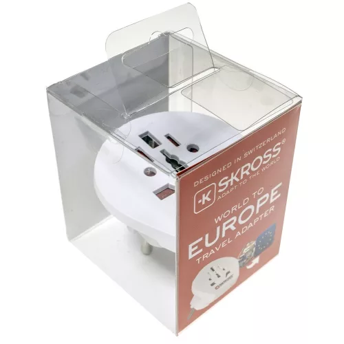 SKROSS 1.500211-2 World to Europe - plug converter for travelers to Europe (boxed)