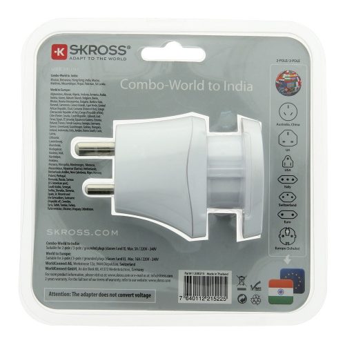SKROSS plug converter for travelers to India