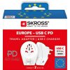 SKROSS 1.500290 World to Europe C20PD - plug converter for travelers to Europe (fast charging)