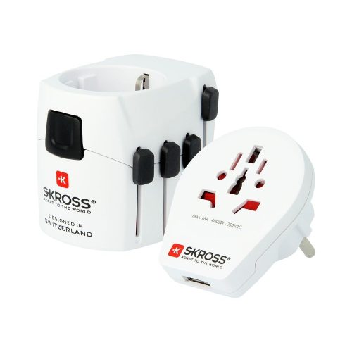 SKROSS PRO WORLD and USB is the safest world travel household plug converter, World to Eu, USB 2*A