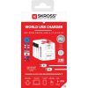 SKROSS World USB travel adapter, PD, (USB-C,USB-A) 65W, + USB-C cable