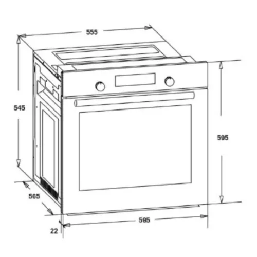 With 9 functions, Digital display,80L , Available with telescopic baking rail, Self-cleaning function:Steam cleaning, black