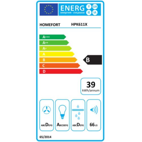 Built-in Pull-out extractor hood LED lighting 1 motor, 408 m3/h, 49-62 dB noise level, 60 cm wide, B Energy Class, stainless steel front