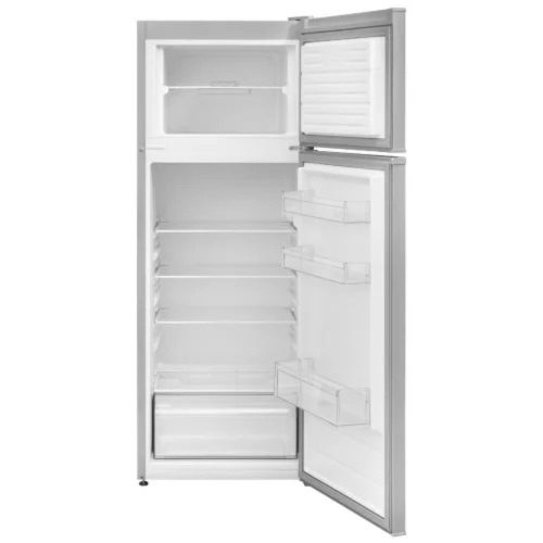 Top-freezer refrigerator silver, energy class E, 144 cm, 213 L (171+42), 41 dB, LED, reversible door