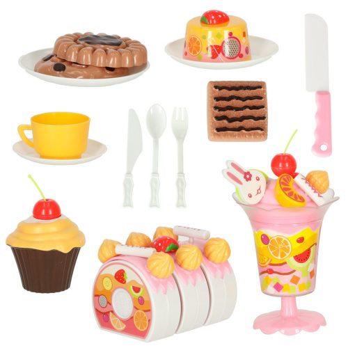 Birthday cake cutting kitchen 75 pcs. pink
