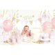 Birthday party decorations for 1st birthday pink and gold set