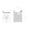 Foil balloon Heart white 45cm