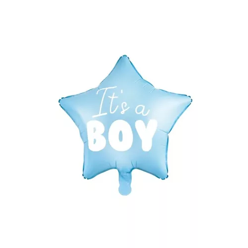 "It's a boy" foil balloon for baby shower star blue 48cm