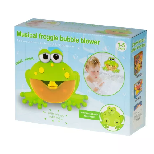 Bubble generator foam bath toy frog