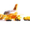 Transport aircraft + 3 construction vehicles