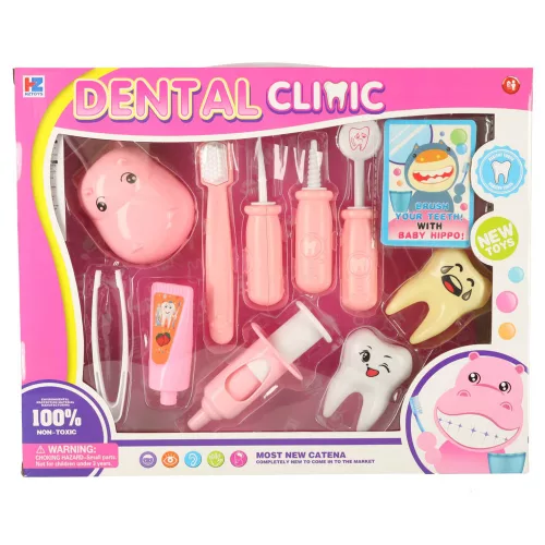 Dental medical set hippo pink